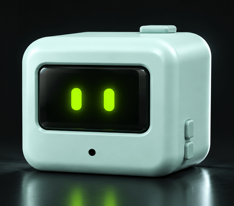 Isaac, a keychain-size companion robot head